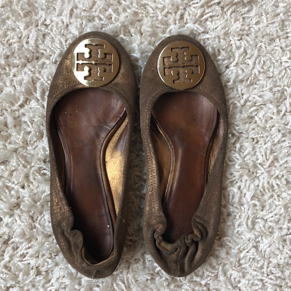 Tory Burch Gold Flats